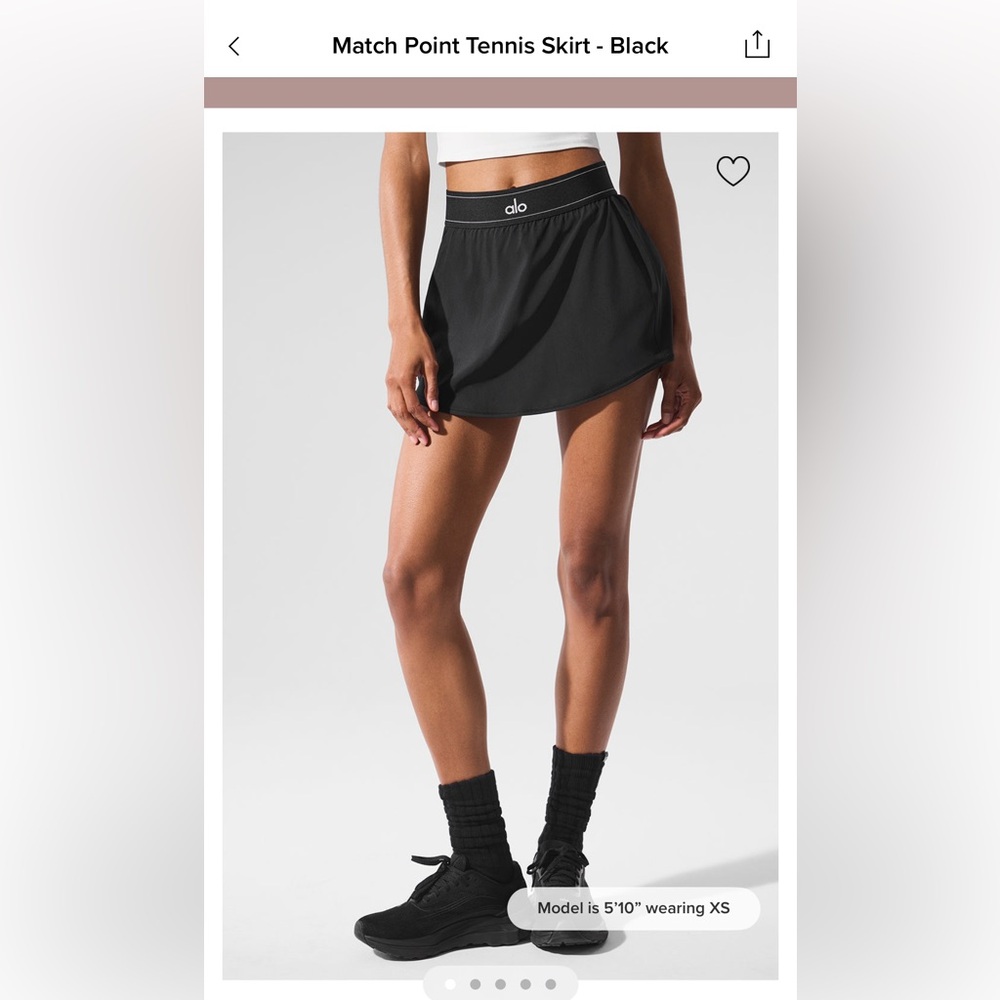 ALO Yoga Black Match Point Skirt